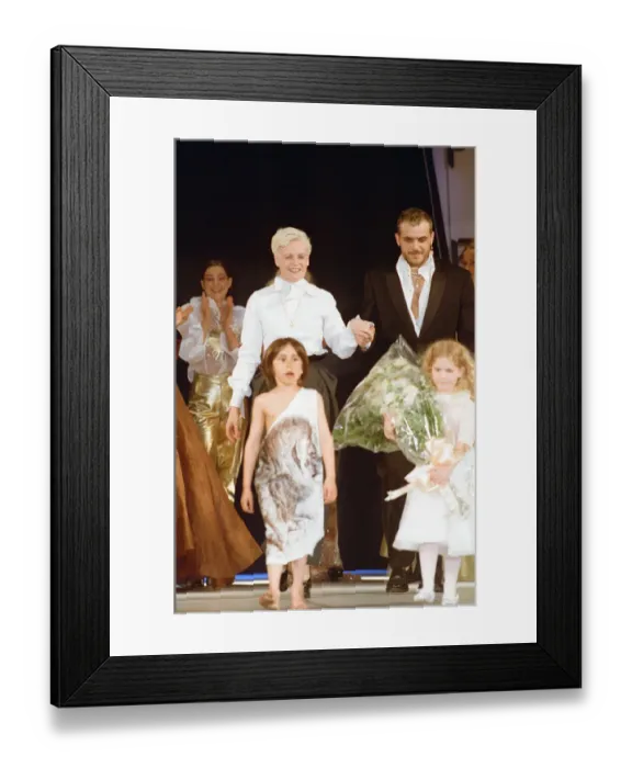 Framed Print : Vivienne Westwood pictured on the catwalk during her fashion show at London Fashion Week
