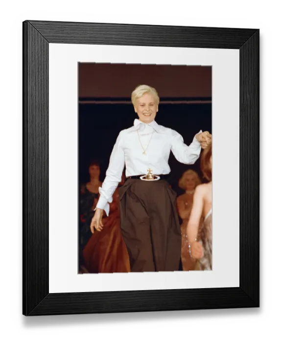 Framed Print : Vivienne Westwood pictured on the catwalk during her fashion show at London Fashion Week