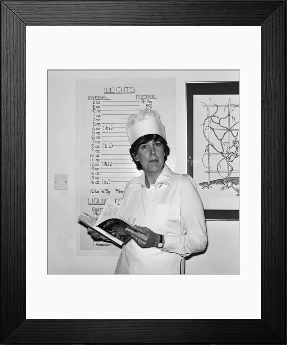 Framed Print : Prudence Leith (also known as Prue Leith) pictured in the kitchen