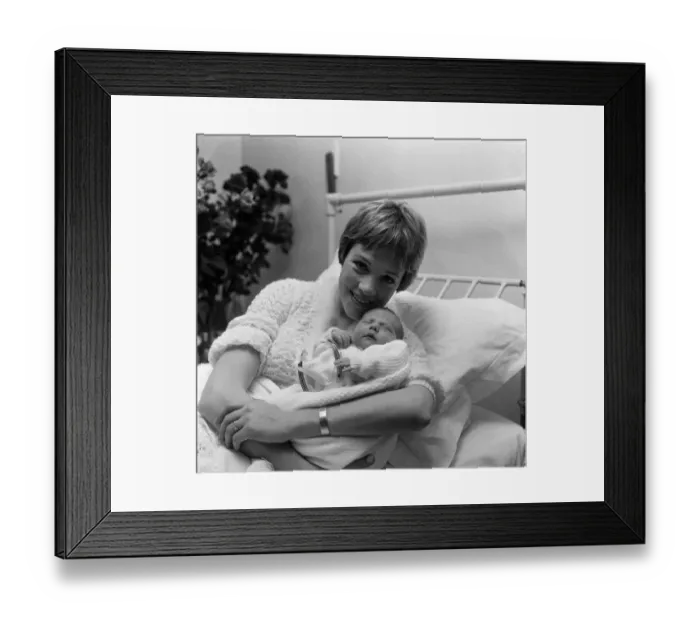 Framed Print : Actress Julie Andrews of My Fair Lady fame pictured in the London Clinic with