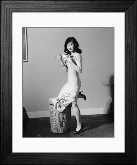 Framed Print : Tsai Chin, asian actress who has recently finished filming her first film role playing Framed Print : Tsai Chin, asian actress who has recently finished filming her first film role playing
