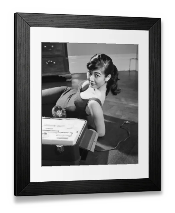 Framed Print : Tsai Chin, asian actress who has recently finished filming her first film role playing