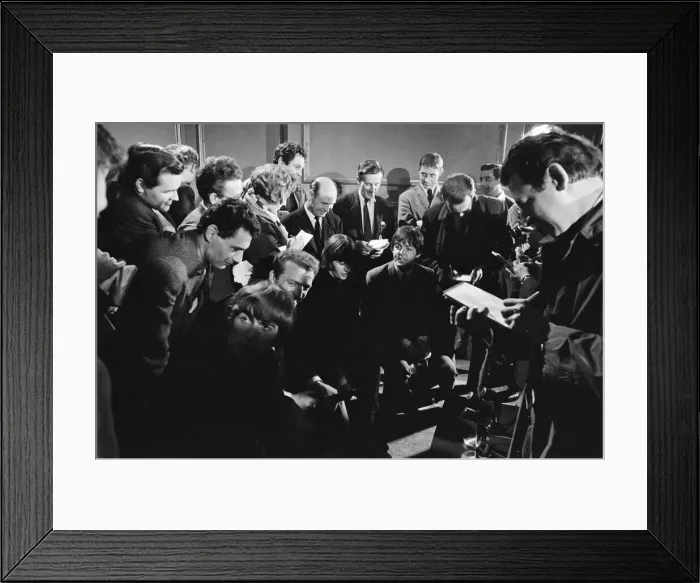 Framed Print : The Beatles hold a news press conference after it was released, this morning Framed Print : The Beatles hold a news press conference after it was released, this morning