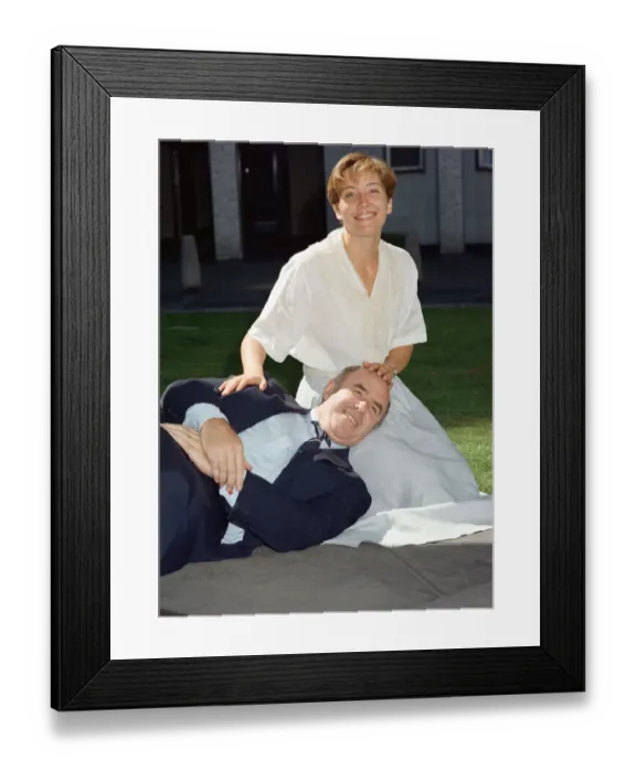 Framed Print : Emma Thompson and Clive James. 16th August 1988
