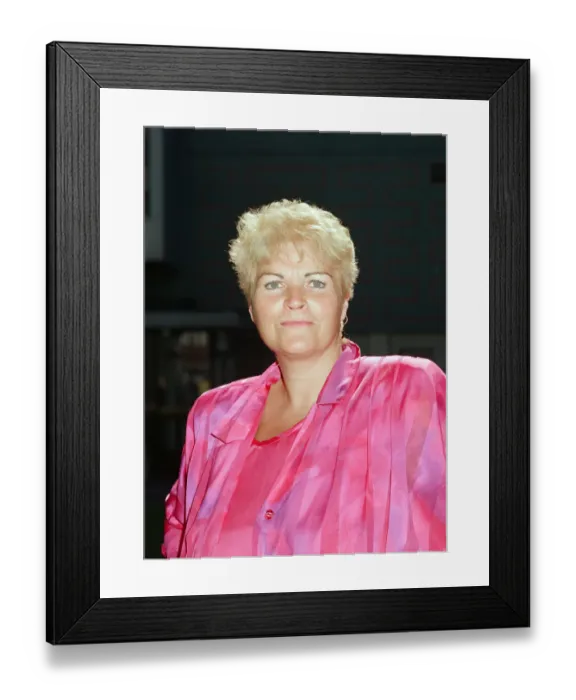Framed Print : Pam St. Clement who plays Pat Butcher in the BBC television soap EastEnders