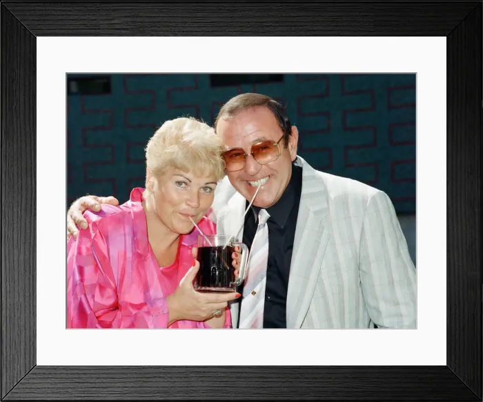 Framed Print : Pam St. Clement and Mike Reid who play Pat and Frank Butcher in the television soap Framed Print : Pam St. Clement and Mike Reid who play Pat and Frank Butcher in the television soap