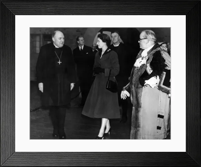 Framed Print : Queen Elizabeth II and Prince Philip visiting Birmingham, West Midlands