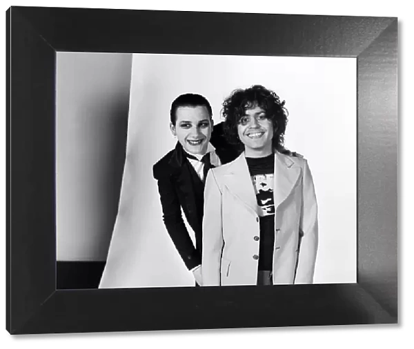 Marc Bolan and vocalist Dave Vanian of The Damned rock group