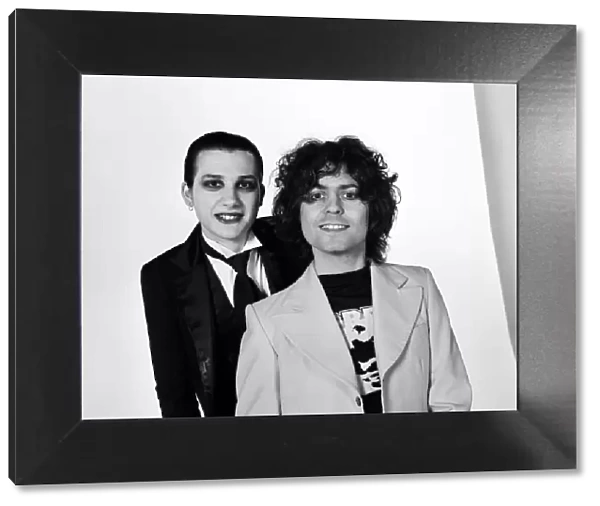 Marc Bolan and vocalist Dave Vanian of The Damned rock group