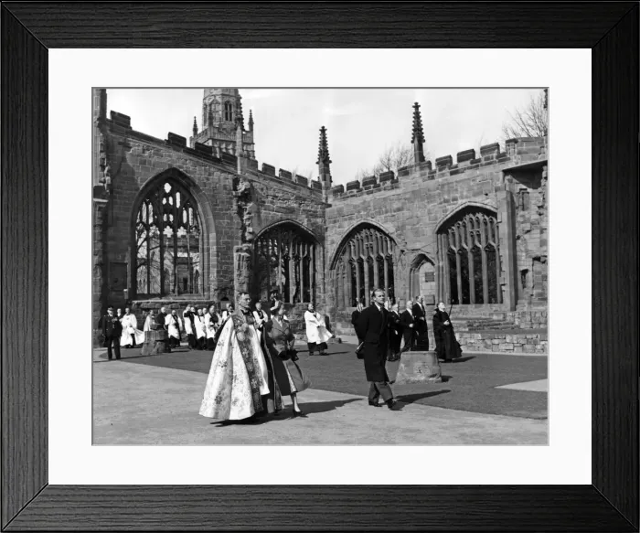 Framed Print : Queen Elizabeth II and Prince Philip, Duke of Edinburgh visit the old Cathedral in Framed Print : Queen Elizabeth II and Prince Philip, Duke of Edinburgh visit the old Cathedral in