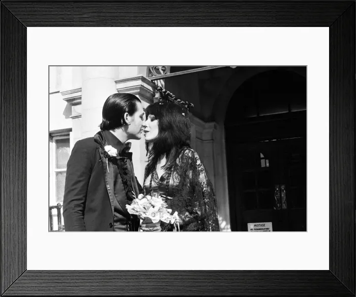 Framed Print : Punk rock wedding at Acton Town Hall of The Damned frontman Dave Vanian, 20