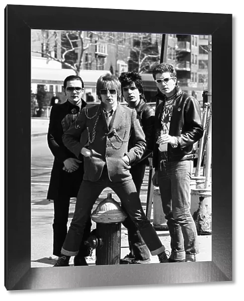 Dave Vanian, Rat Scabies, Brian James and Captain Sensible of The Damned. 10th April 1977