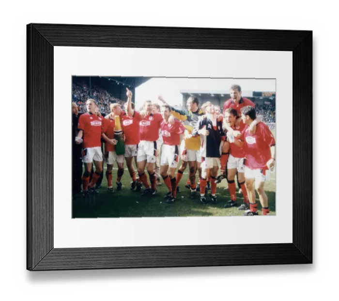 Framed Print : Middlesbrough seal promotion following a one all draw at Tranmere Framed Print : Middlesbrough seal promotion following a one all draw at Tranmere