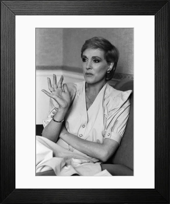 Framed Print : Actress Julie Andrews pictured at a London Hotel. 28th June 1983 Framed Print : Actress Julie Andrews pictured at a London Hotel. 28th June 1983