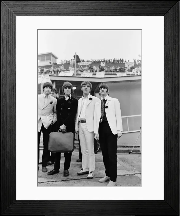 Framed Print : The Beatles arriving at London Heathrow Airport after their last ever concert tour of