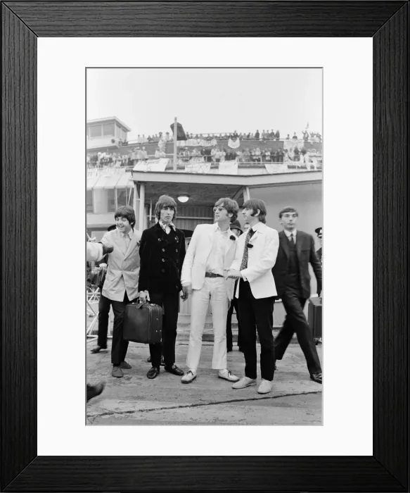 Framed Print : The Beatles arriving at London Heathrow Airport after their last ever concert tour of