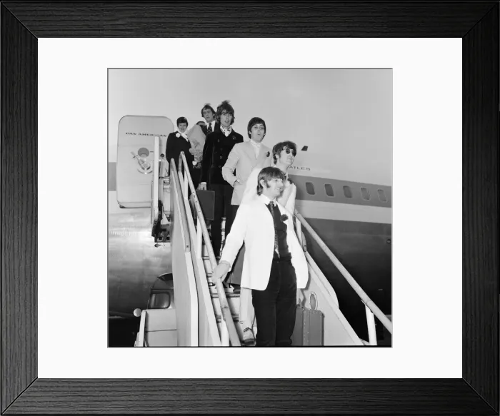 Framed Print : The Beatles arriving at London Heathrow Airport after their last ever concert tour of
