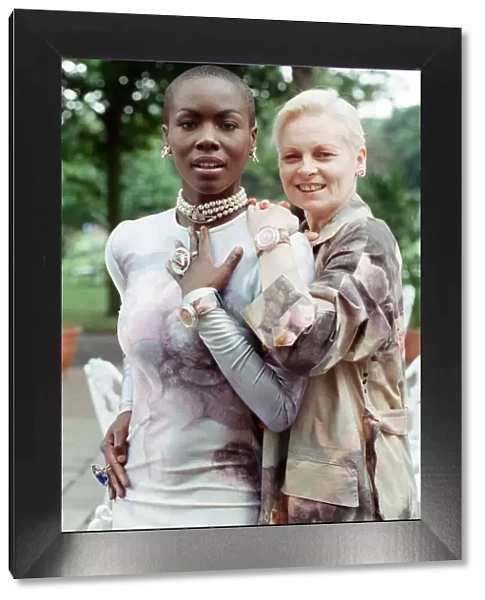 British fashion designer Vivienne Westwood, pictured with model Chrissie