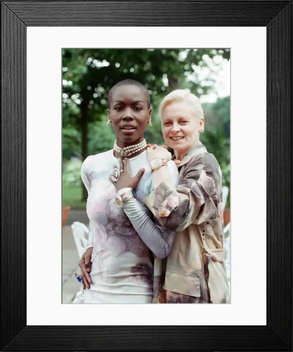 Framed Print : British fashion designer Vivienne Westwood, pictured with model Chrissie Framed Print : British fashion designer Vivienne Westwood, pictured with model Chrissie