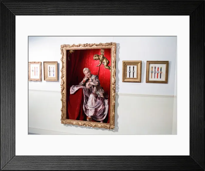 Framed Print : British fashion designer Vivienne Westwood, posing as an oil painting Framed Print : British fashion designer Vivienne Westwood, posing as an oil painting