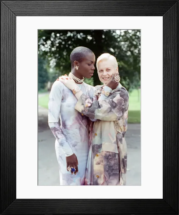 Framed Print : British fashion designer Vivienne Westwood, pictured with model Chrissie Framed Print : British fashion designer Vivienne Westwood, pictured with model Chrissie