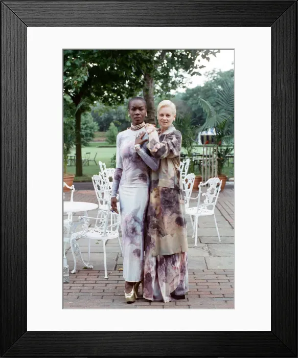 Framed Print : British fashion designer Vivienne Westwood, pictured with model Chrissie Framed Print : British fashion designer Vivienne Westwood, pictured with model Chrissie