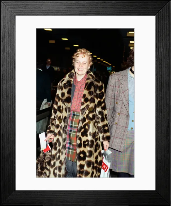 Framed Print : British fashion designer Vivienne Westwood, pictured at Londons Heathrow Airport Framed Print : British fashion designer Vivienne Westwood, pictured at Londons Heathrow Airport