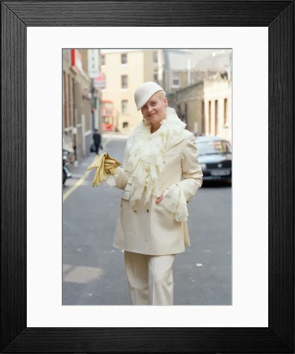 Framed Print : Vivienne Westwood, pictured outside her London office. 12th June 1992 Framed Print : Vivienne Westwood, pictured outside her London office. 12th June 1992