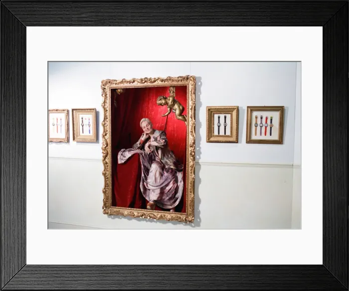 Framed Print : British fashion designer Vivienne Westwood, posing as an oil painting