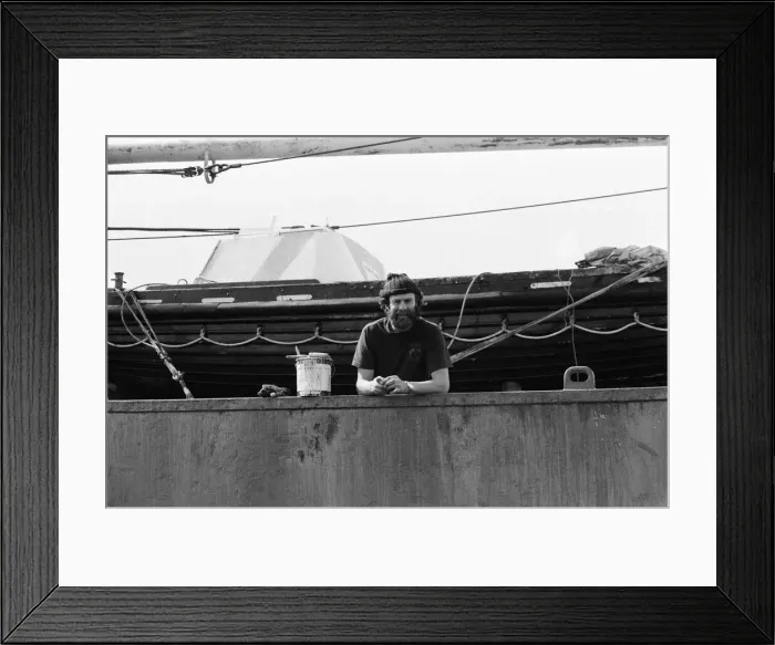 Framed Print : The Transglobe Expedition returns home. Sir Ranulph Fiennes aboard the Transglobe Framed Print : The Transglobe Expedition returns home. Sir Ranulph Fiennes aboard the Transglobe
