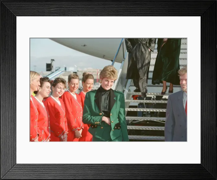 Framed Print : HRH The Princess of Wales, Princess Diana, with Virgin Atlantic CEO Richard Branson