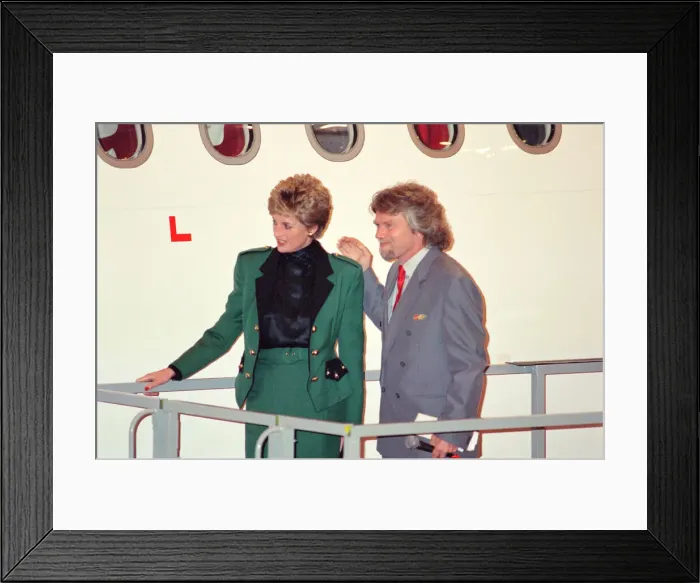 Framed Print : HRH The Princess of Wales, Princess Diana, with Virgin Atlantic CEO Richard Branson