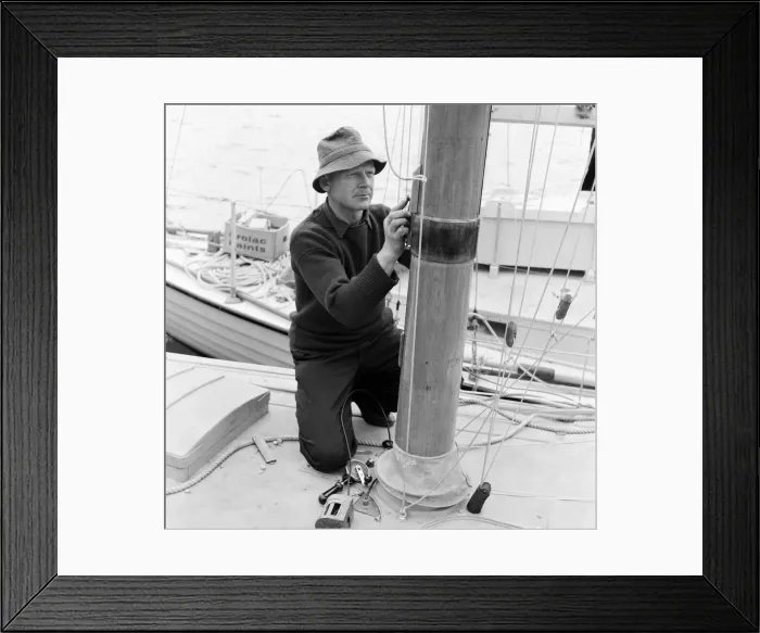 Framed Print : The Single-handed Trans-Atlantic Race was conceived by Herbert Blondie Framed Print : The Single-handed Trans-Atlantic Race was conceived by Herbert Blondie