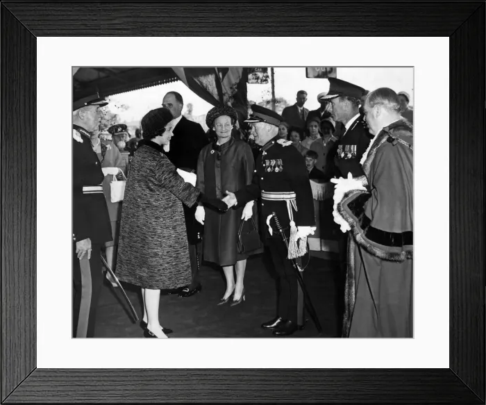 Framed Print : Queen Elizabeth II visiting the West Midlands. Sir Edgar Stephens Framed Print : Queen Elizabeth II visiting the West Midlands. Sir Edgar Stephens