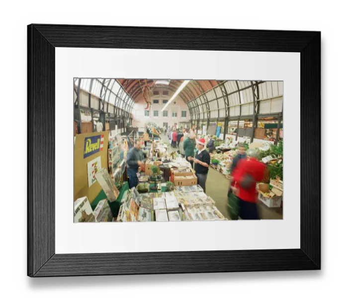 Framed Print : Newport market, a traditional Victorian indoor market, built in 1854 in Newport