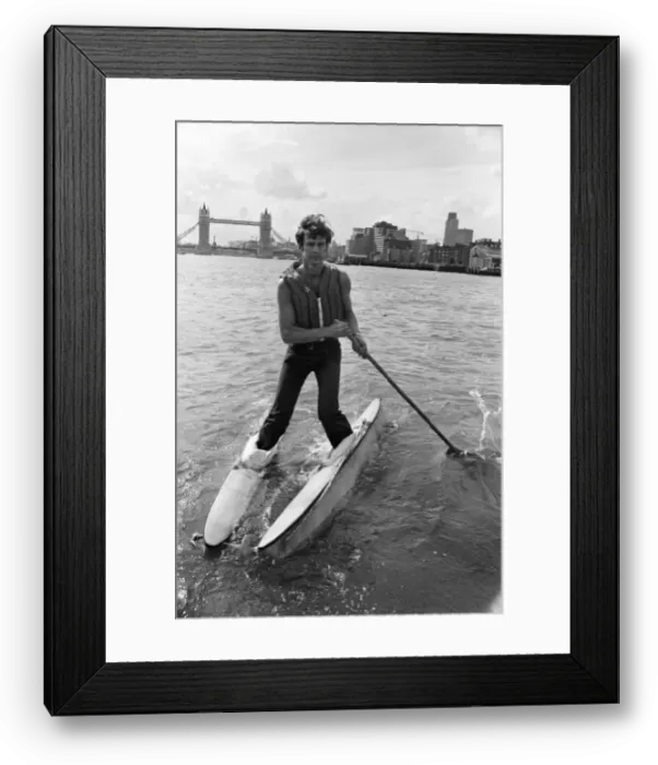 Framed Print : Transglobe expedition leader Sir Ranulph Fiennes walks across the River Thames near Tower Framed Print : Transglobe expedition leader Sir Ranulph Fiennes walks across the River Thames near Tower