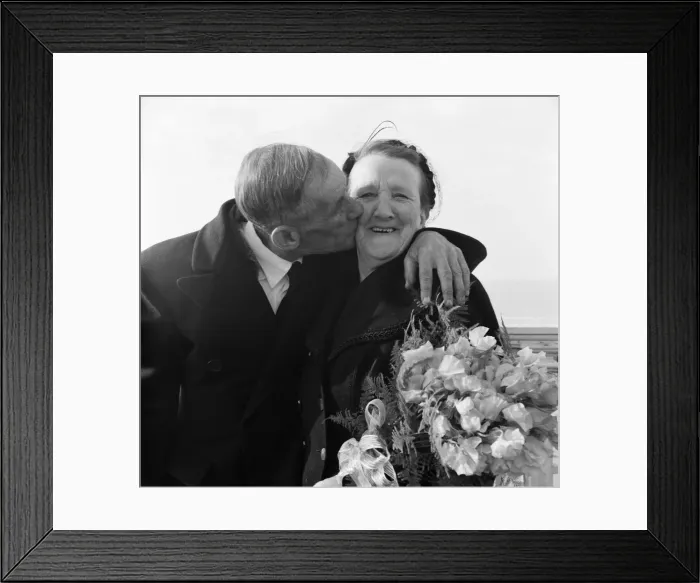 Framed Print : 66-year-old George Sawyer and his 63-year-old wife Elizabeth