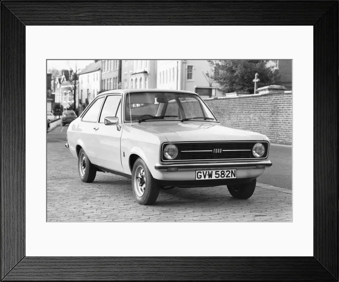Framed Print : 21st January 1975: The new Ford Escort 1100 seen here being demonstrated at the Ford Framed Print : 21st January 1975: The new Ford Escort 1100 seen here being demonstrated at the Ford