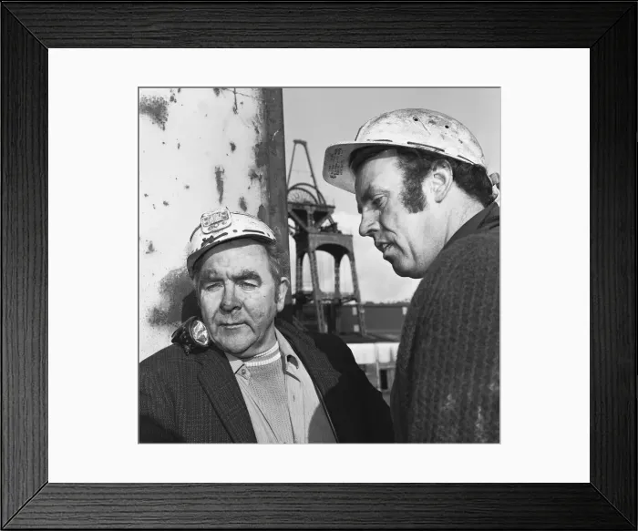 Framed Print : Mr Joe Gormley (left) with George Rees, Vice President of South Wales Area National Union Framed Print : Mr Joe Gormley (left) with George Rees, Vice President of South Wales Area National Union