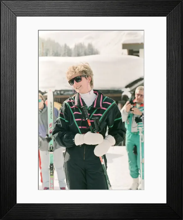 Framed Print : HRH The Princess of Wales, Princess Diana, on her skiing holiday at The Austrian Ski Framed Print : HRH The Princess of Wales, Princess Diana, on her skiing holiday at The Austrian Ski
