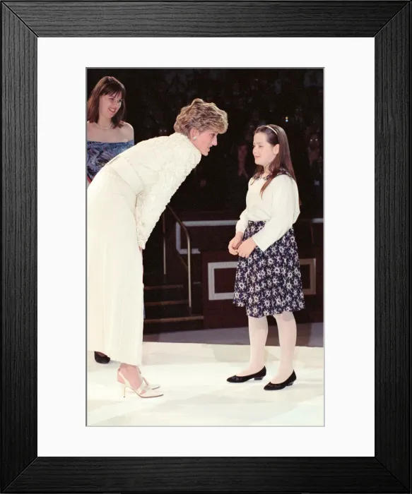 Framed Print : HRH The Princess of Wales, Princess Diana, attends the Red Cross-Daily Mirror Care in