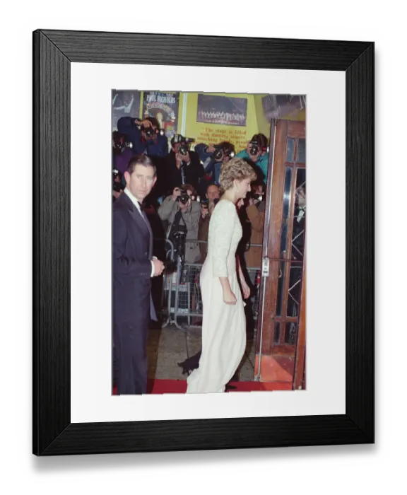 Framed Print : HRH The Princess of Wales, Princess Diana, with her husband Prince Charles arrive