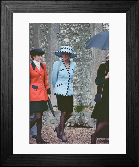 Framed Print : HRH The Princess of Wales, Princess Diana, attends the wedding of Hon Harry Herbert Framed Print : HRH The Princess of Wales, Princess Diana, attends the wedding of Hon Harry Herbert