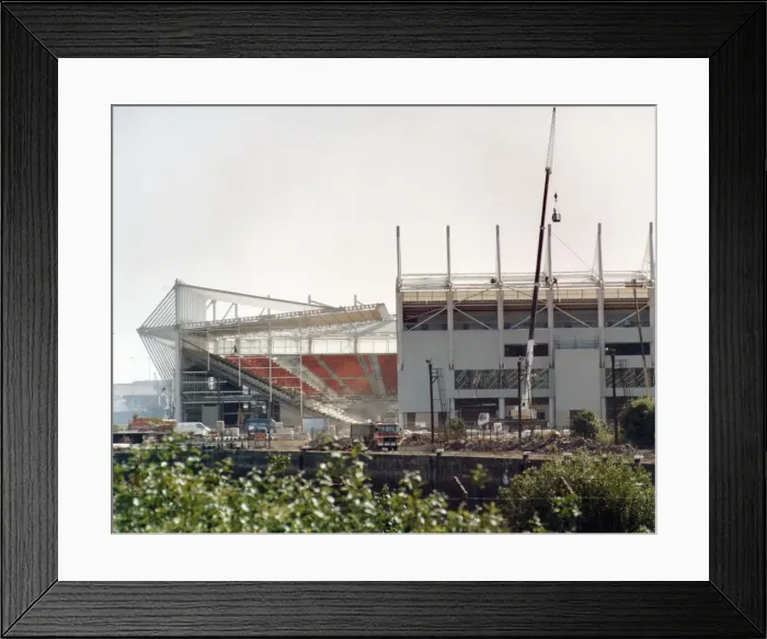 Framed Print : Middlesbrough new Riverside Stadium seen here under construction 22nd June 1995 Framed Print : Middlesbrough new Riverside Stadium seen here under construction 22nd June 1995