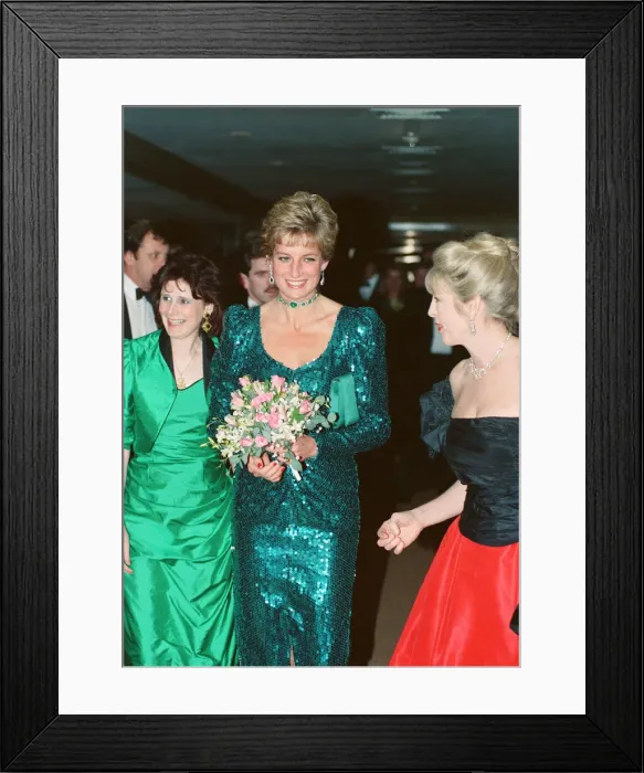 Framed Print : HRH The Princess of Wales, Princess Diana, attends the Diamond Ball in aid of