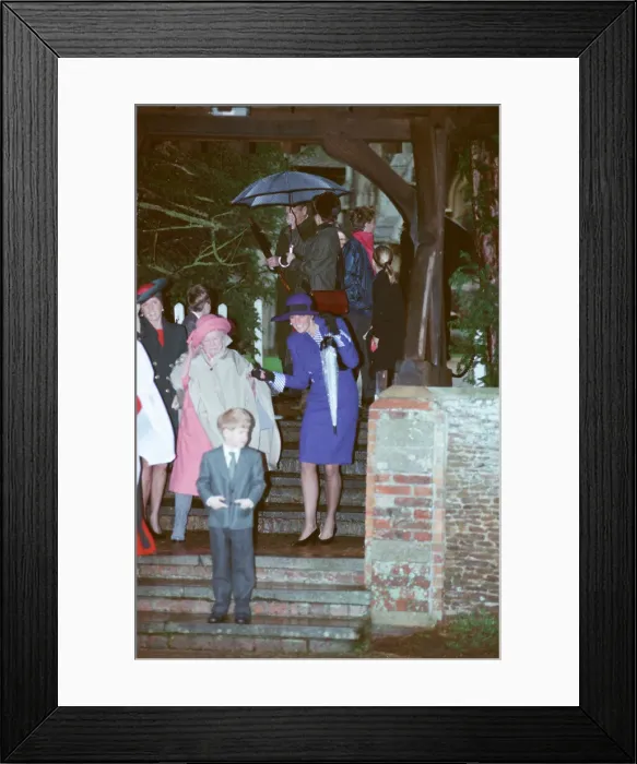 Framed Print : HRH The Princess of Wales, Princess Diana, at Sandringham for the traditional church Framed Print : HRH The Princess of Wales, Princess Diana, at Sandringham for the traditional church