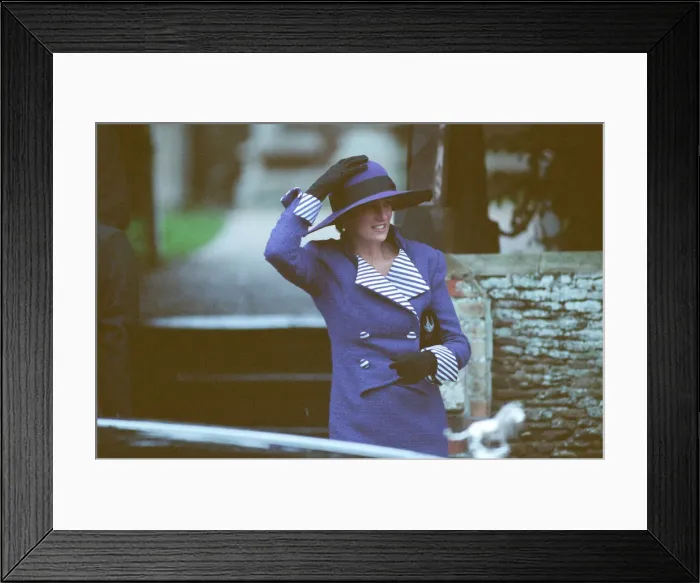 Framed Print : HRH The Princess of Wales, Princess Diana, at Sandringham for the traditional church Framed Print : HRH The Princess of Wales, Princess Diana, at Sandringham for the traditional church