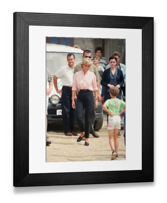 Framed Print : Paul Burrell (left, in the background in the white shirt and black trousers Framed Print : Paul Burrell (left, in the background in the white shirt and black trousers