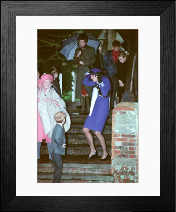 Framed Print : HRH The Princess of Wales, Princess Diana, at Sandringham for the traditional church Framed Print : HRH The Princess of Wales, Princess Diana, at Sandringham for the traditional church