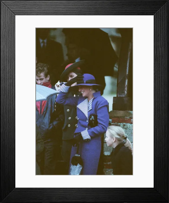Framed Print : HRH The Princess of Wales, Princess Diana, at Sandringham for the traditional church Framed Print : HRH The Princess of Wales, Princess Diana, at Sandringham for the traditional church